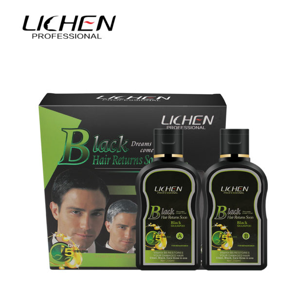 Lichen Black Hair Shampoo for Fast Hair Dye