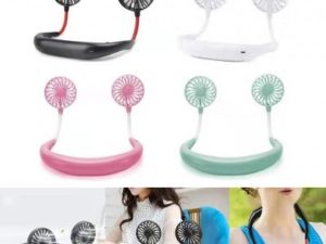 Buy Lazy Neck Hanging Dual Mini Rechargeable Cooling Fan in Pakistan